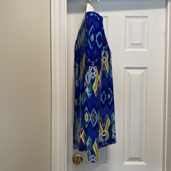 Jones New York Long Sleeve Blue V-Neck Top & Epaulette Design - Size Large - Picture 2 of 9